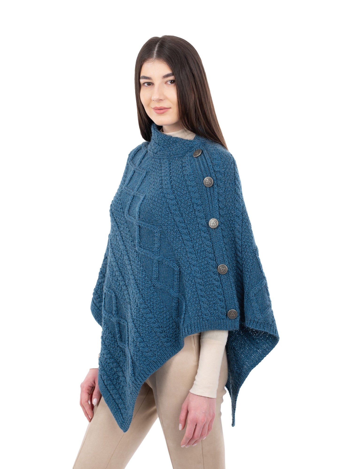 The Fiona Button Poncho