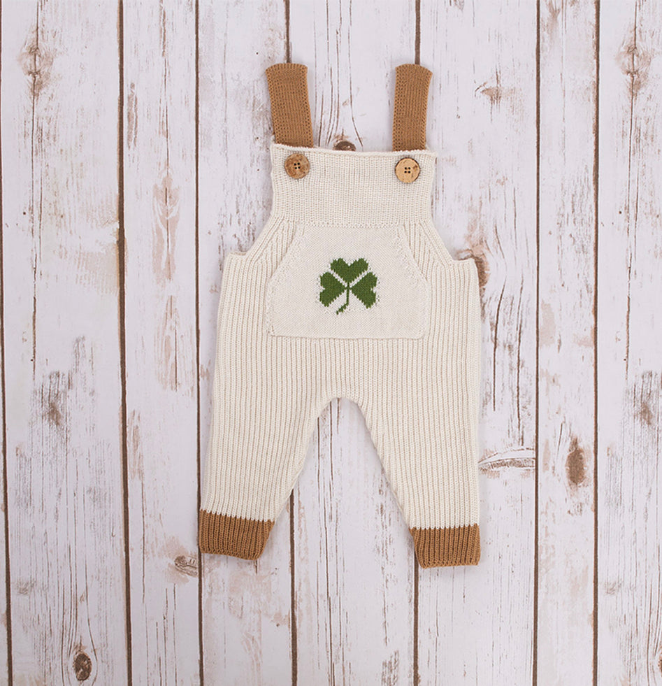 Shamrock Baby Knit Overalls