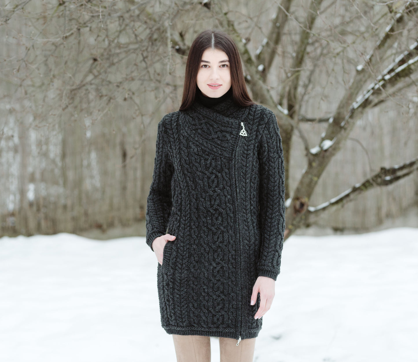 The Kathleen Side-Zip Sweater Coat
