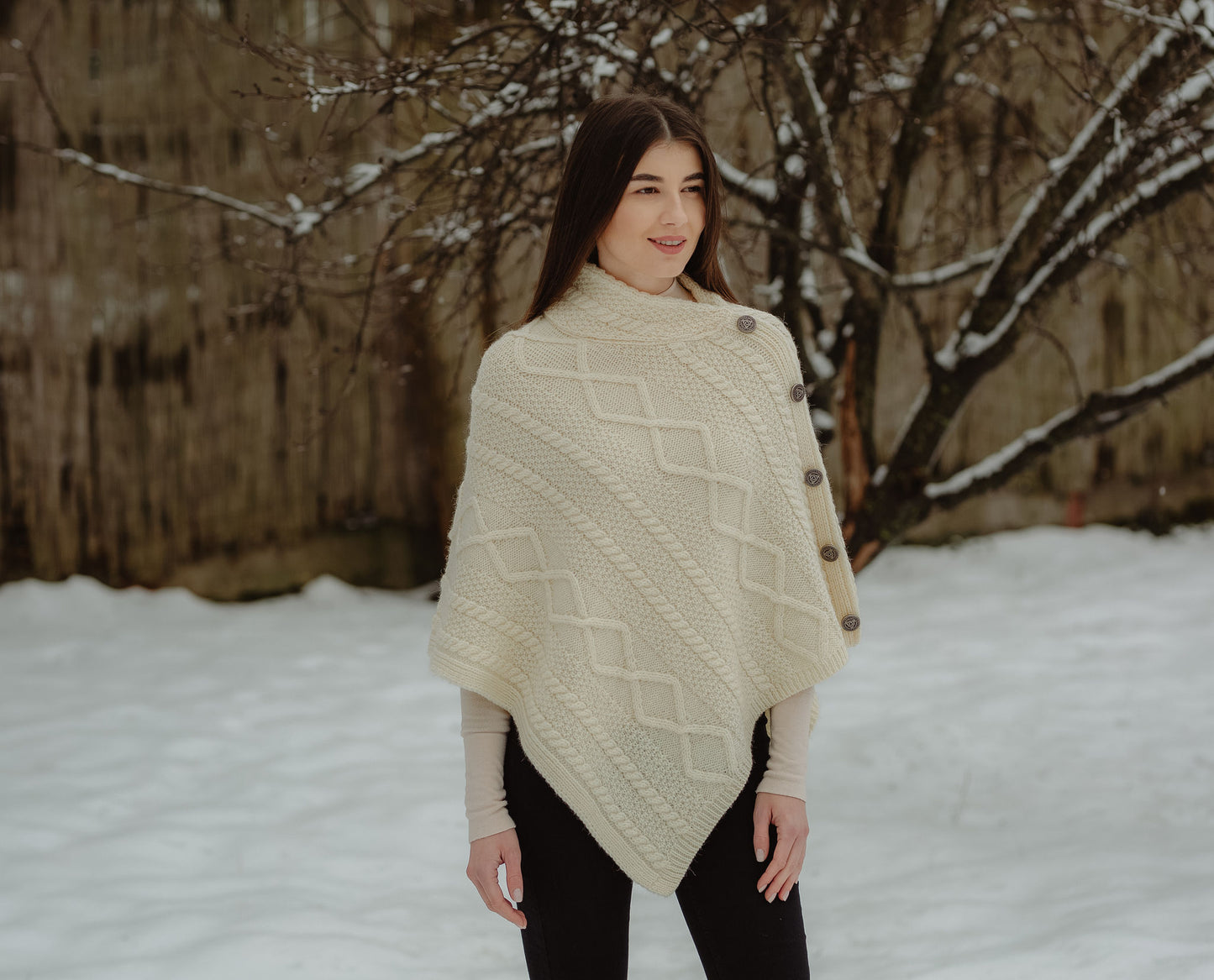 The Fiona Button Poncho