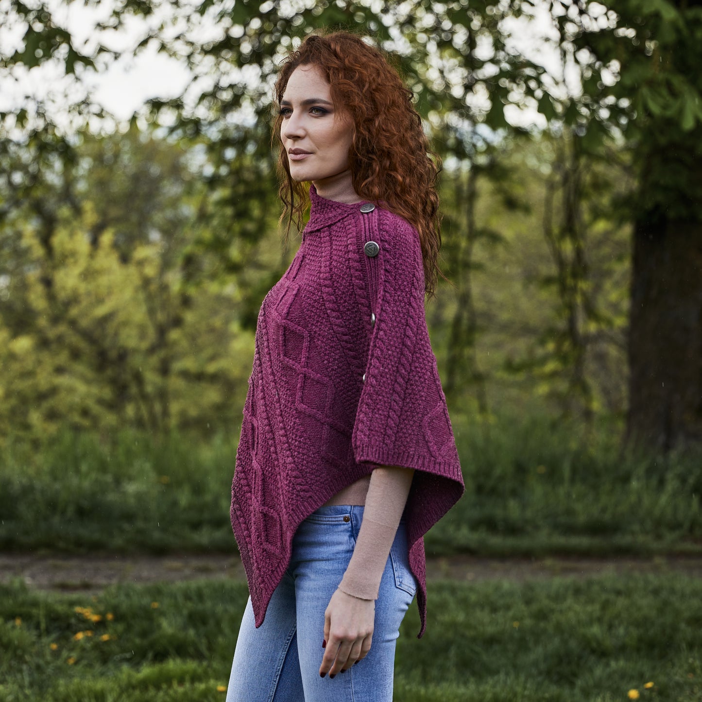 The Fiona Button Poncho