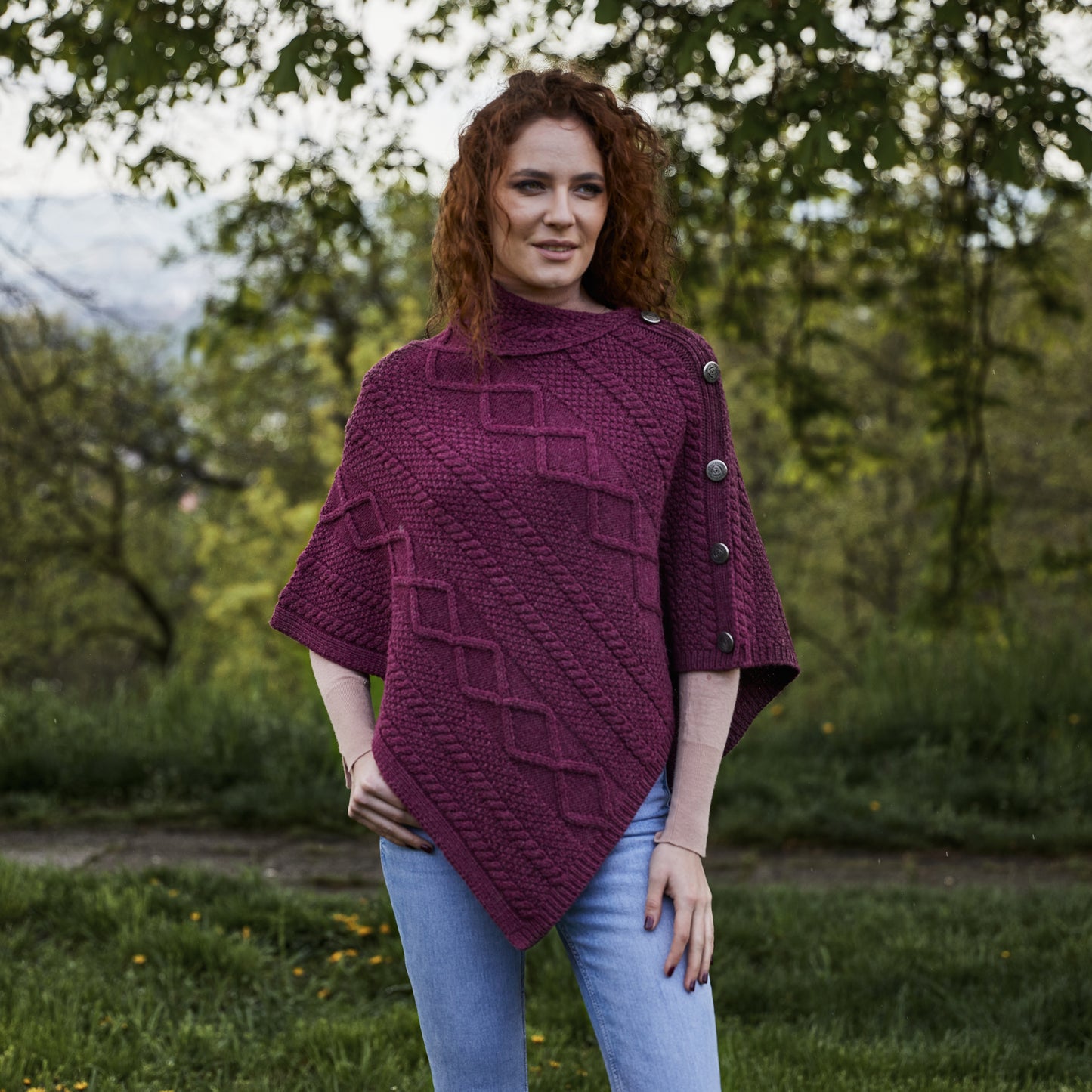 The Fiona Button Poncho