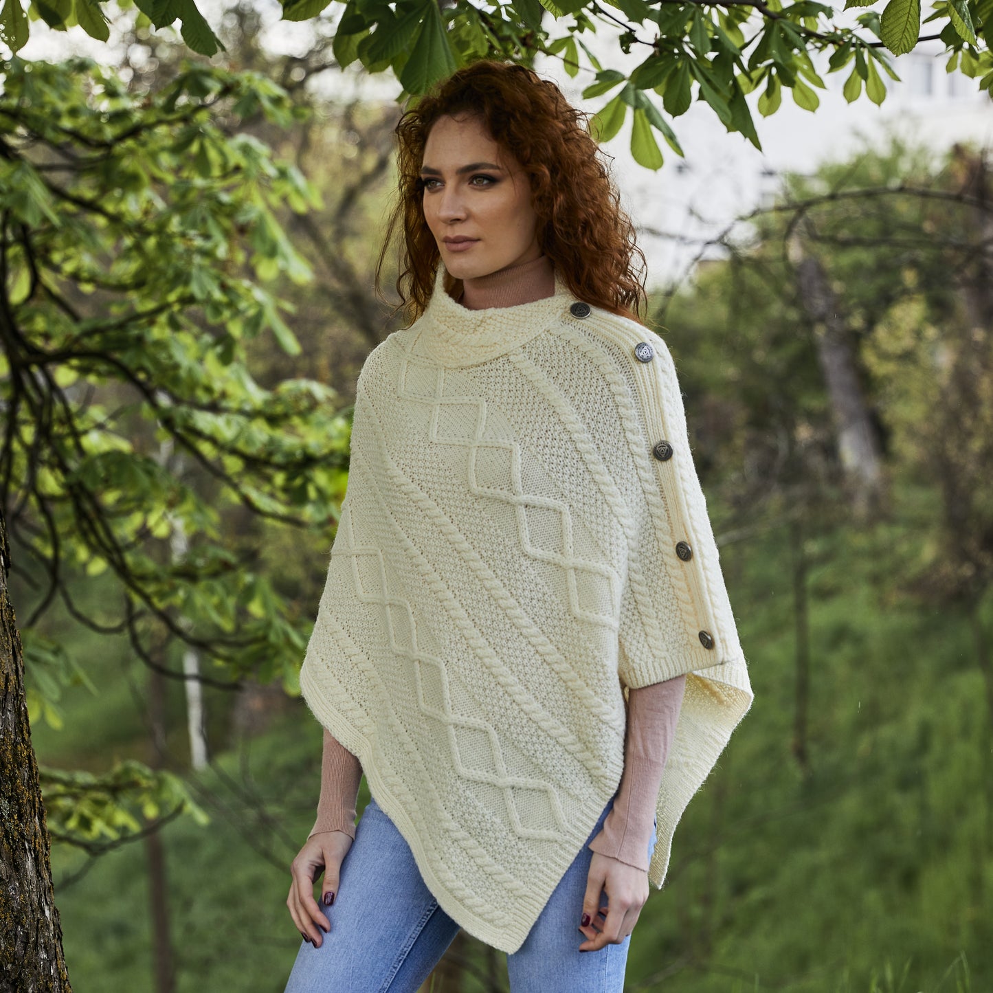 The Fiona Button Poncho