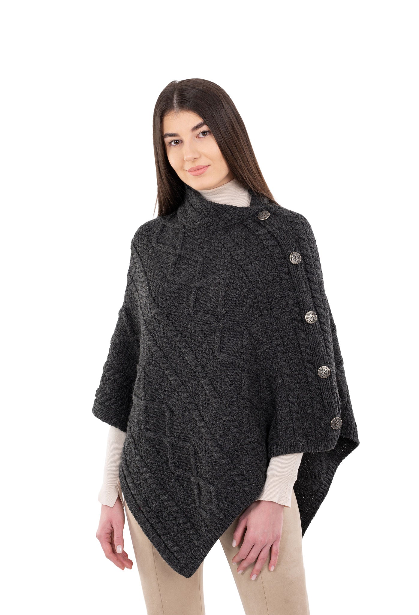 The Fiona Button Poncho