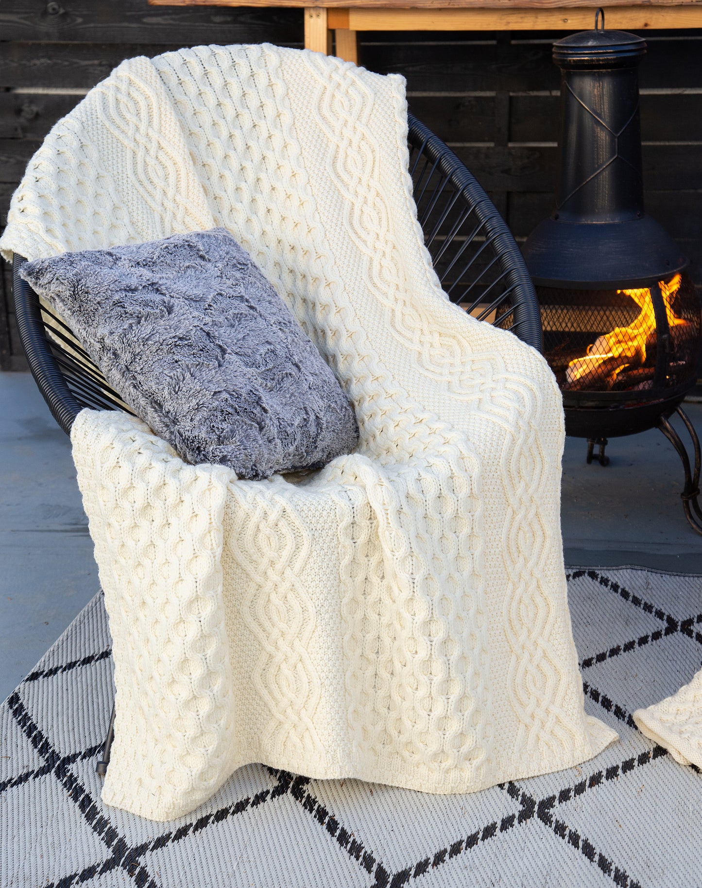 Irish Farmhouse Honeycomb Throw